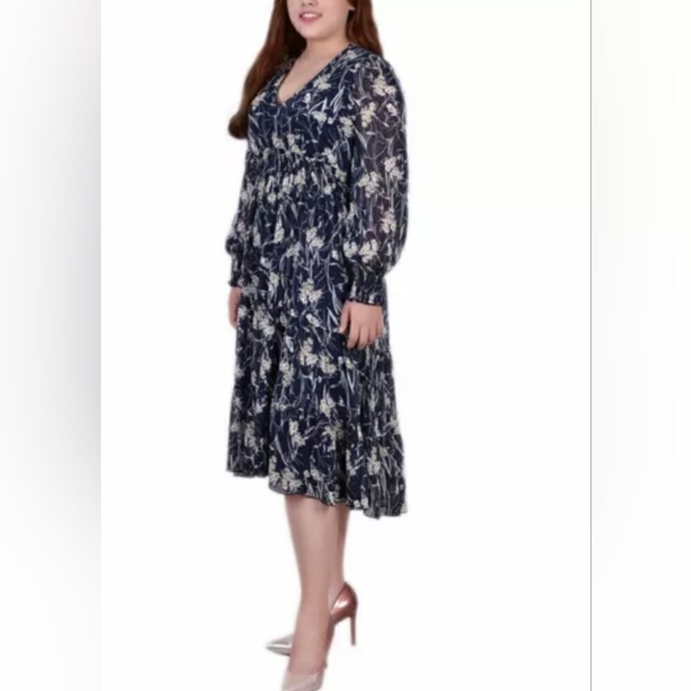 NY Collection Navy Prairie Dress - Picture 16 of 16